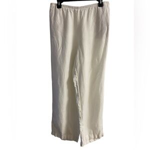 J.‎ Jill white Linen pants straight leg with pockets Large